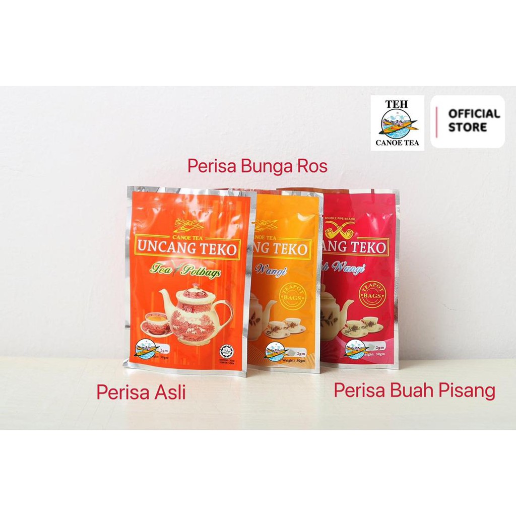 [BUNDLE SET] Uncang Teh Perisa BuahPisang BungaRos Asli Pot Bag x 12 pack