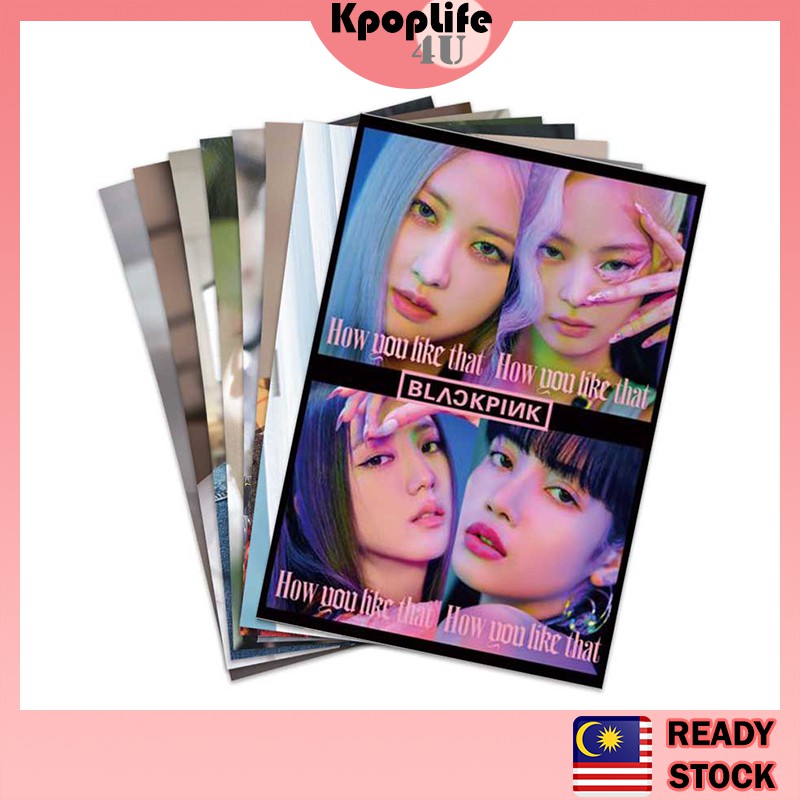Blackpink Poster Set 8pcs Kpop Photo Album How You Like That Shopee Malaysia