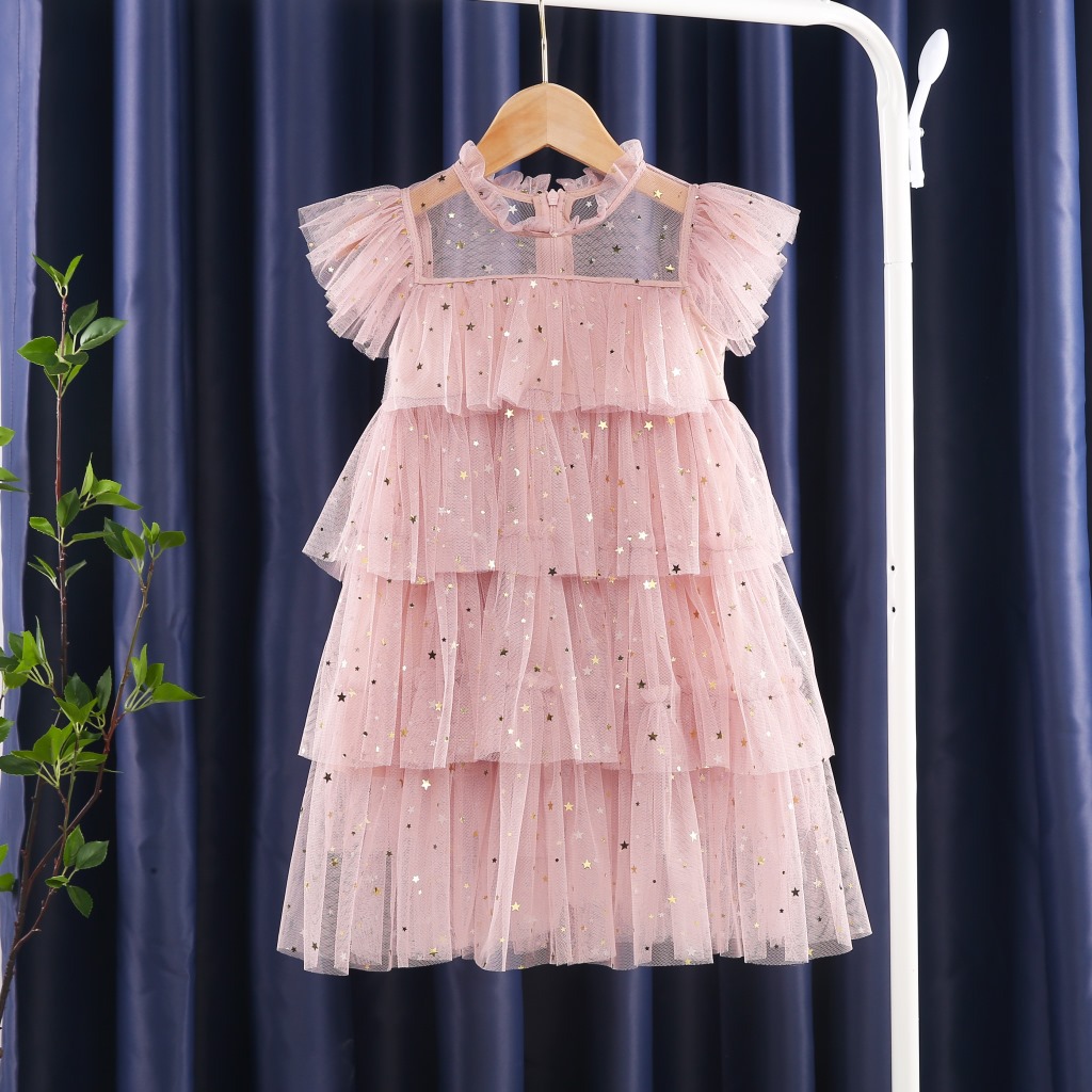 NNJXD Baby Girls Princess Dress Pink Cake Birthday Dresses Wedding Gown baju baby girl