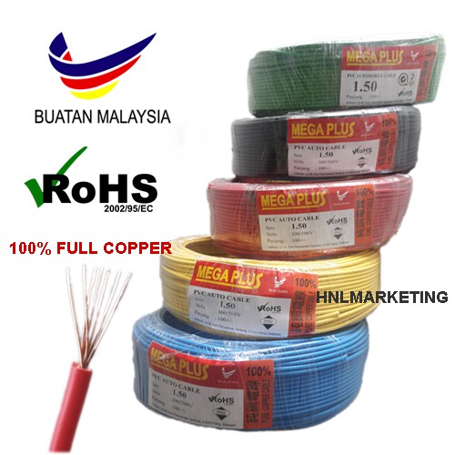 Mega Plus 1 5mm Pvc Insulated Cable Shopee Malaysia