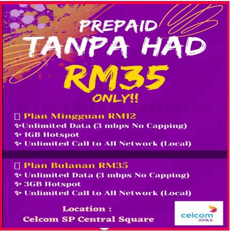 Buy Celcom Unlimited Data Rm12 Rm35 Monthly Seetracker Malaysia