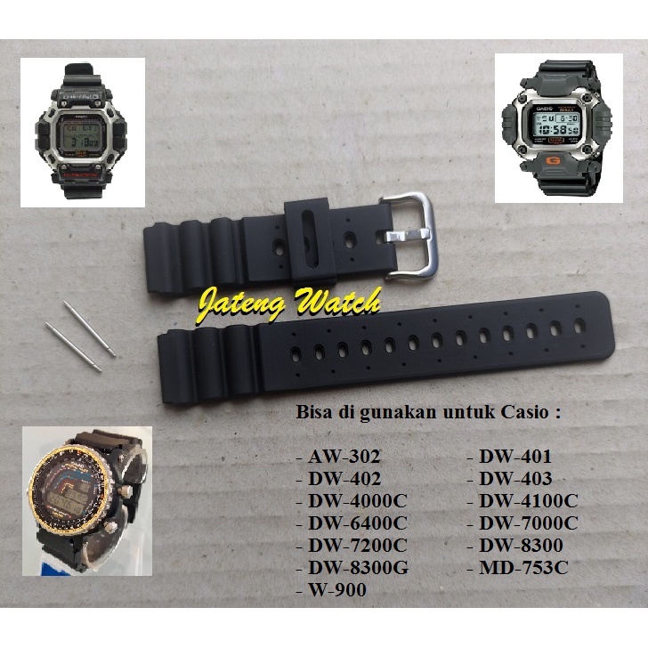 Rubber Strap Stau Strap For Casio Dw-6400C Dw-8300 Dw-402 Aw-302 Dw-4000C Dw-7000C  Dw-8300 Md-753C | Shopee Malaysia