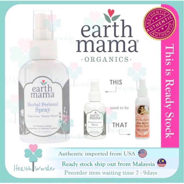 Ready Stock Earthmama Herbal Perineal Spray 120ml Imported