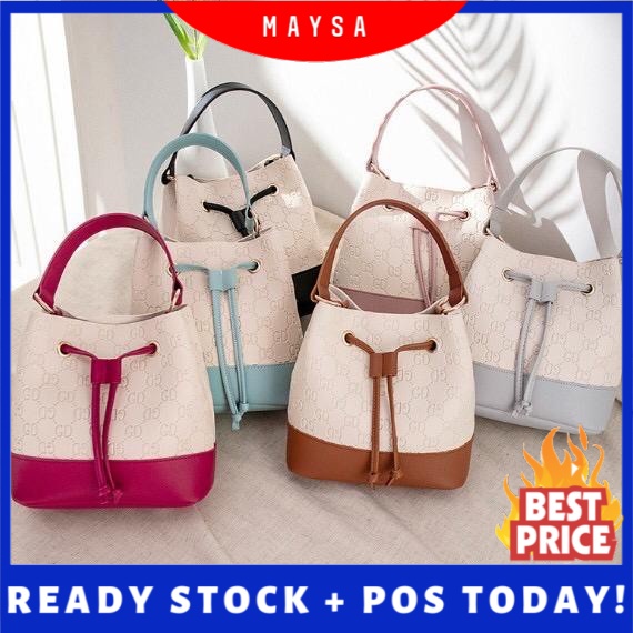 Maysa 7r2 Bucket Sling Bag Shoulder Handbag Girl Beg Tangan Cute Murah Dinner Event Kenduri Hadiah Gift Jalan