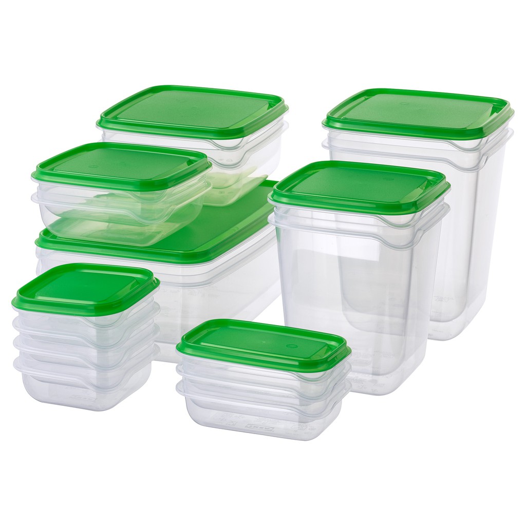 «IKEA» PRUTA Food container, Set of 17 bekas makanan tupperware