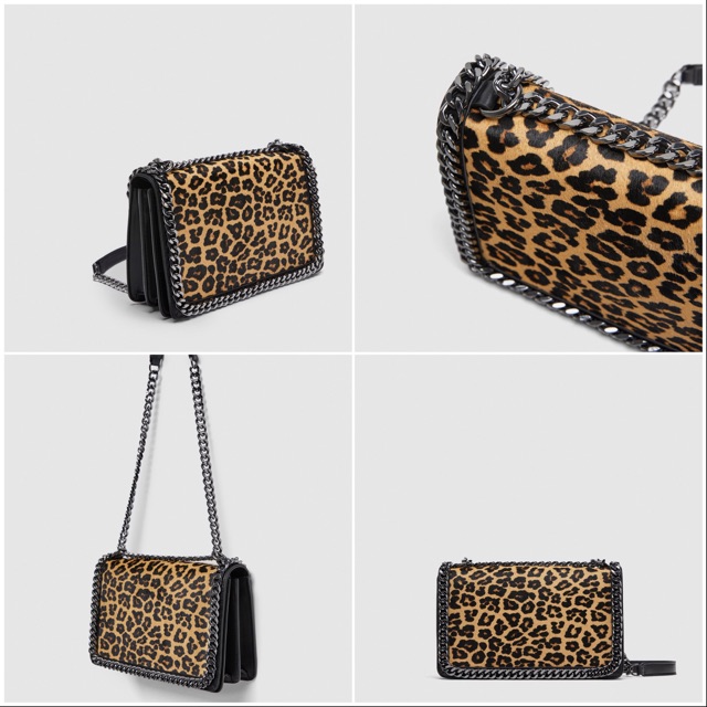 zara leopard print bag