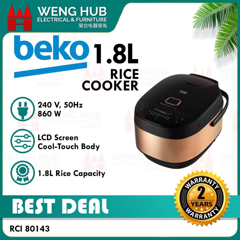 Beko 1.8L Rice Cooker RCI 80143 Shopee Malaysia