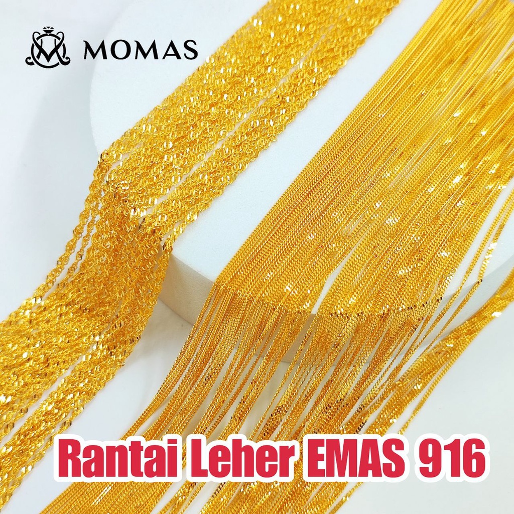 Rantai Leher Emas 916 Mesin Padu Rantai Leher Gila Gila Emas 916 Tulen Rantai Emas Bajet Rantai Mesin Rantai Padu Emas