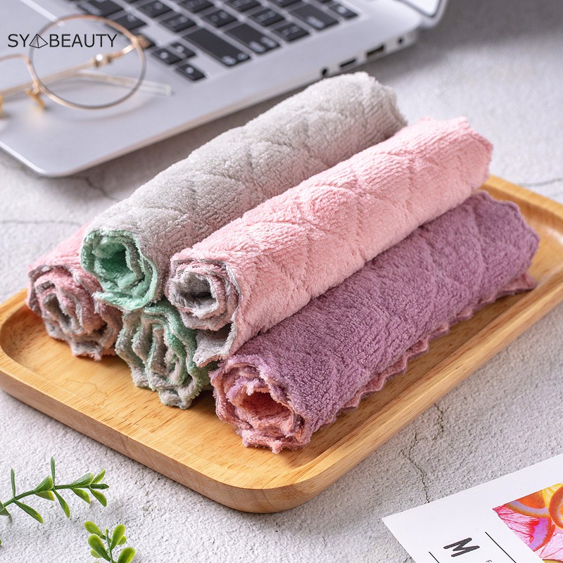 10 PCS!!! Super Absorbent Microfiber kitchen dish washing Cloth Rag Non