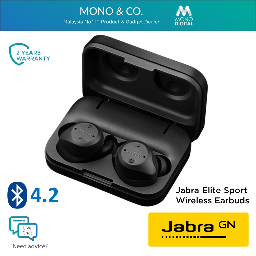Jabra Elite Sports V2 True Wireless Bluetooth Earbuds Waterproof Ip67 Fitness Running Heart Rate Activity Tracker Shopee Malaysia
