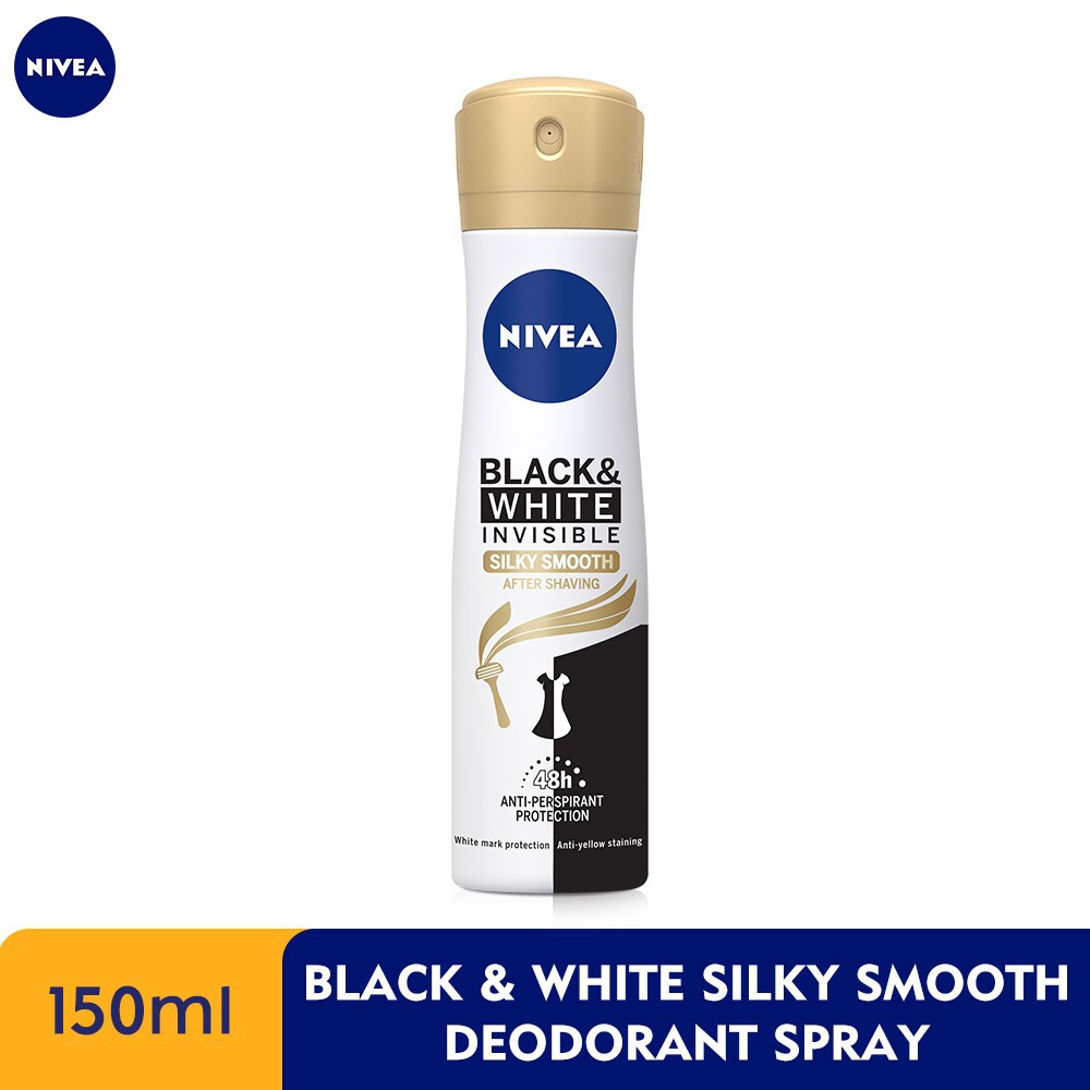 NIVEA Female Deodorant Spray - Black & White Silky Smooth 150ml