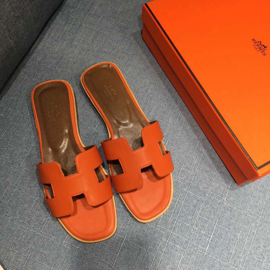 female hermes slippers