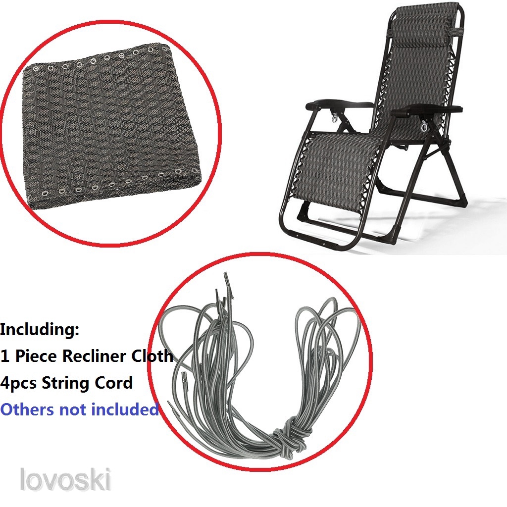 M MAIUS Zero Gravity Chair Replacement Fabric Anti Gravity Lounge Chair Cloth with 4 PCS Replacement Lace Cords and 6 PCS Reinforced Belts Gravity Chair Accessories Bungee Elastic Patio Recliner Chair 