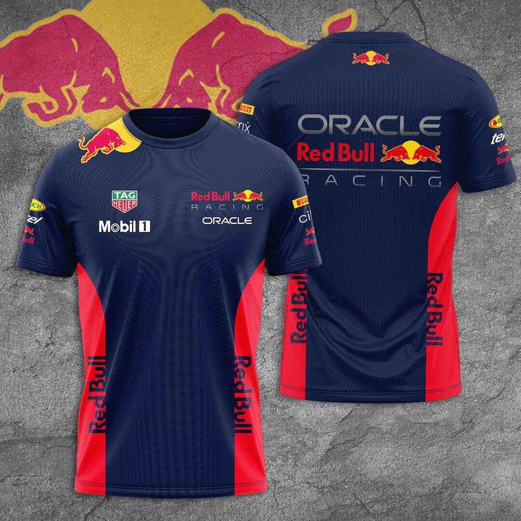 Summer Fashion Red Bull Racing T-shirt, Red Bull F1, Formula One, Haoya Mobil 1 T-shirt