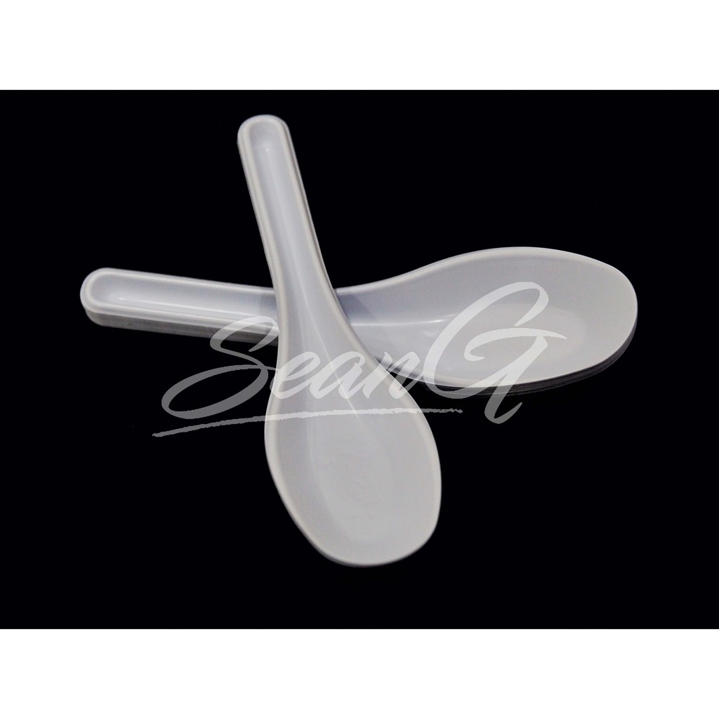 [Ready Stock] Hawker Disposable Plastic Chinese Spoon Sudu Plastik 5