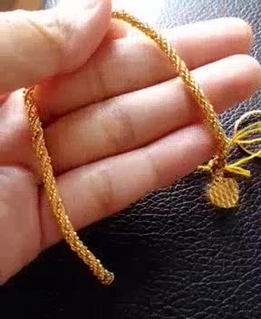 Rantai tangan ekor kucing. gelang tangan ekor kucing emas 916 original