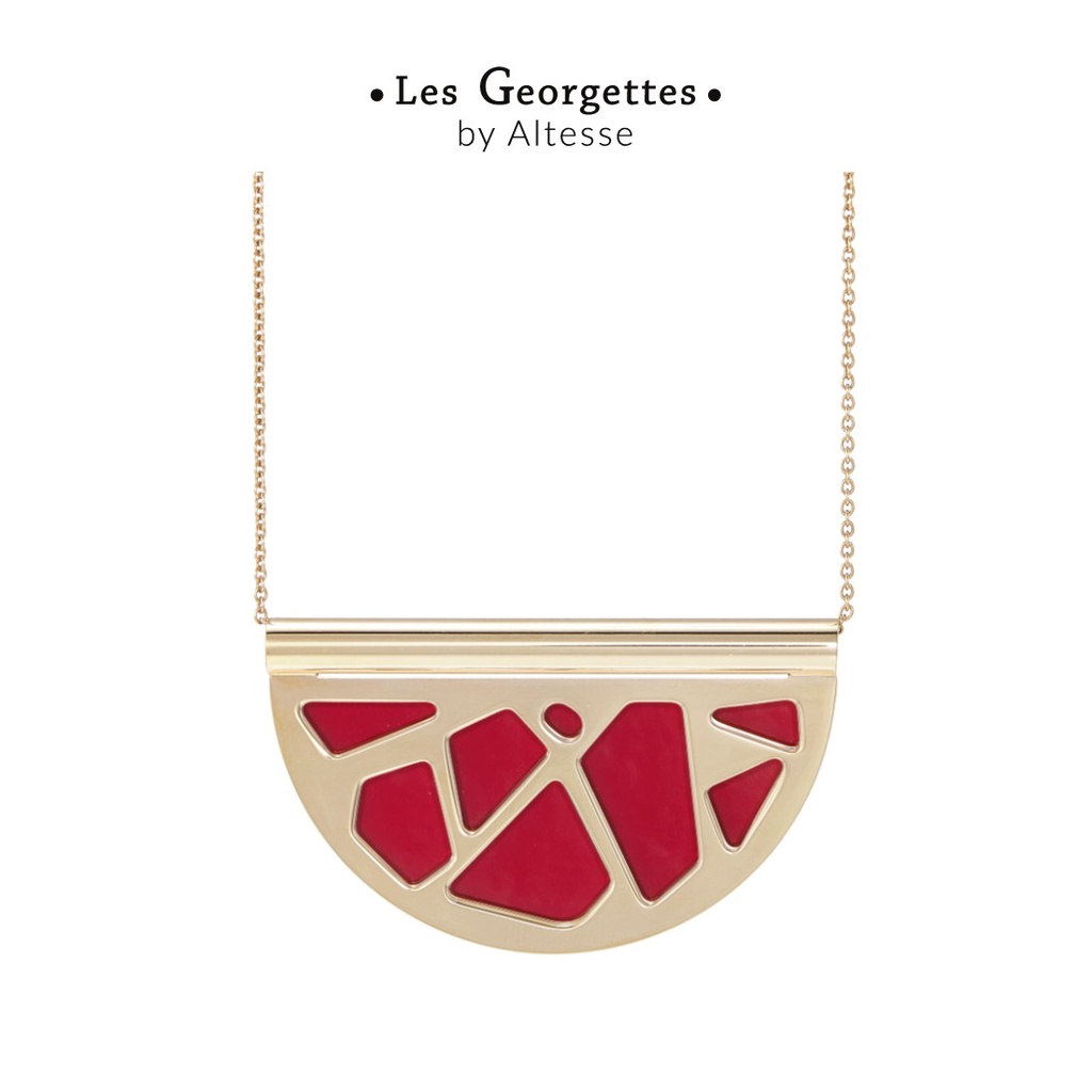 Les Georgettes Girafe Gold Necklace With Patentred Black Stone Leather 50mm Shopee Malaysia