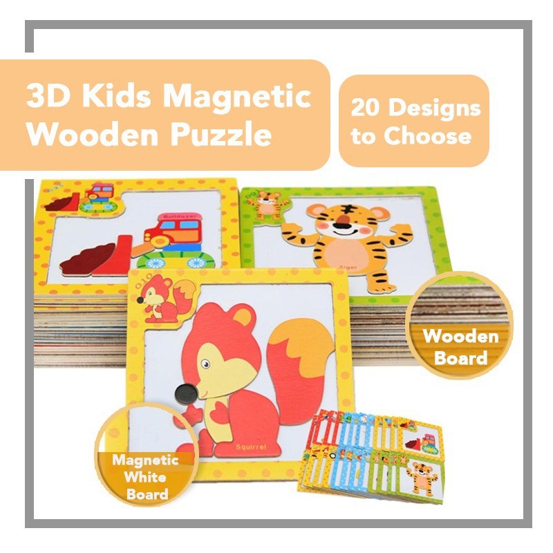 READY STOCK MALAYSIA 3D Wooden Magnetic Jigsaw Puzzle ...