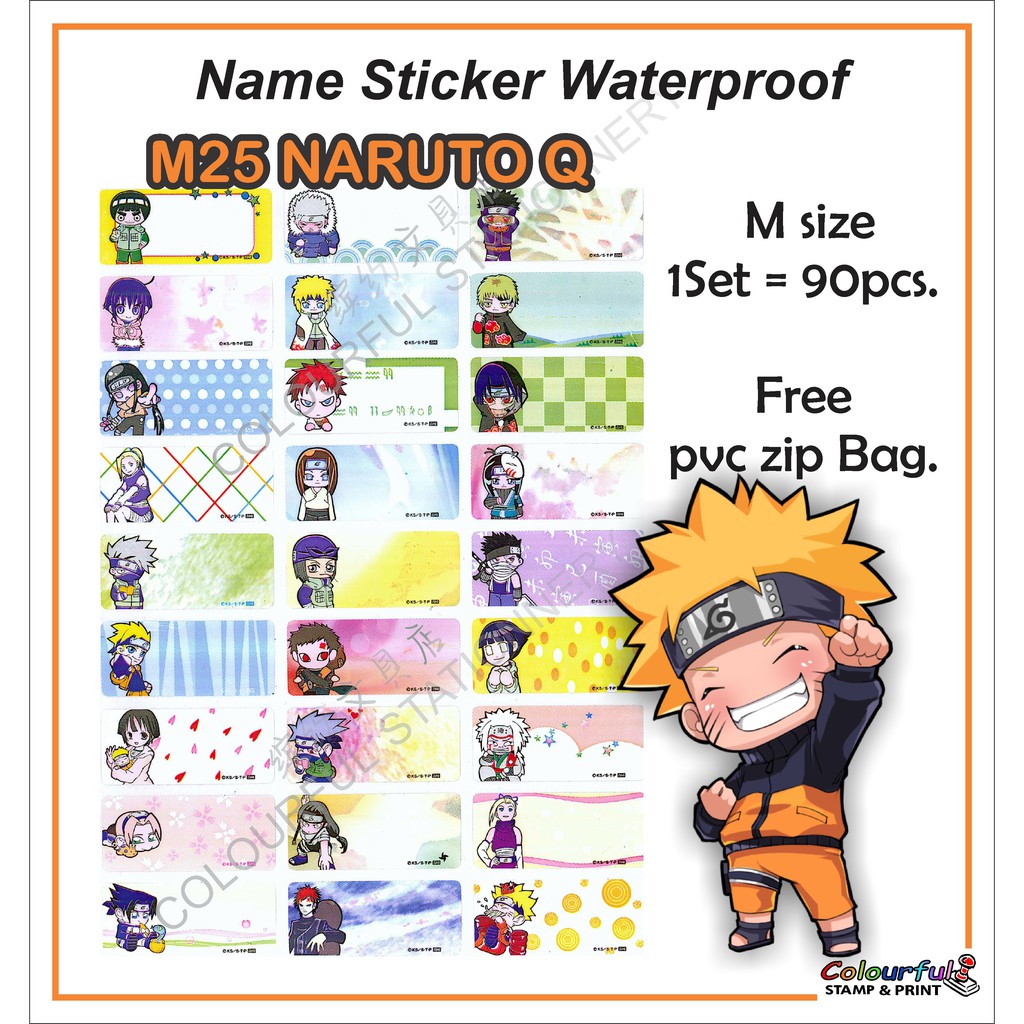 name sticker naruto q waterproof ready stock shopee malaysia