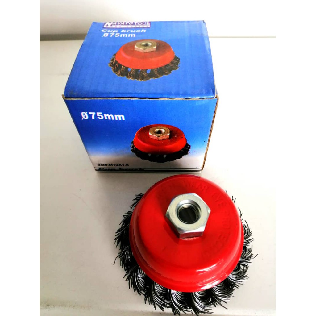 STEEL TWIST WIRE CUP BRUSH 75MM (M10 X 1.75) Shopee Malaysia