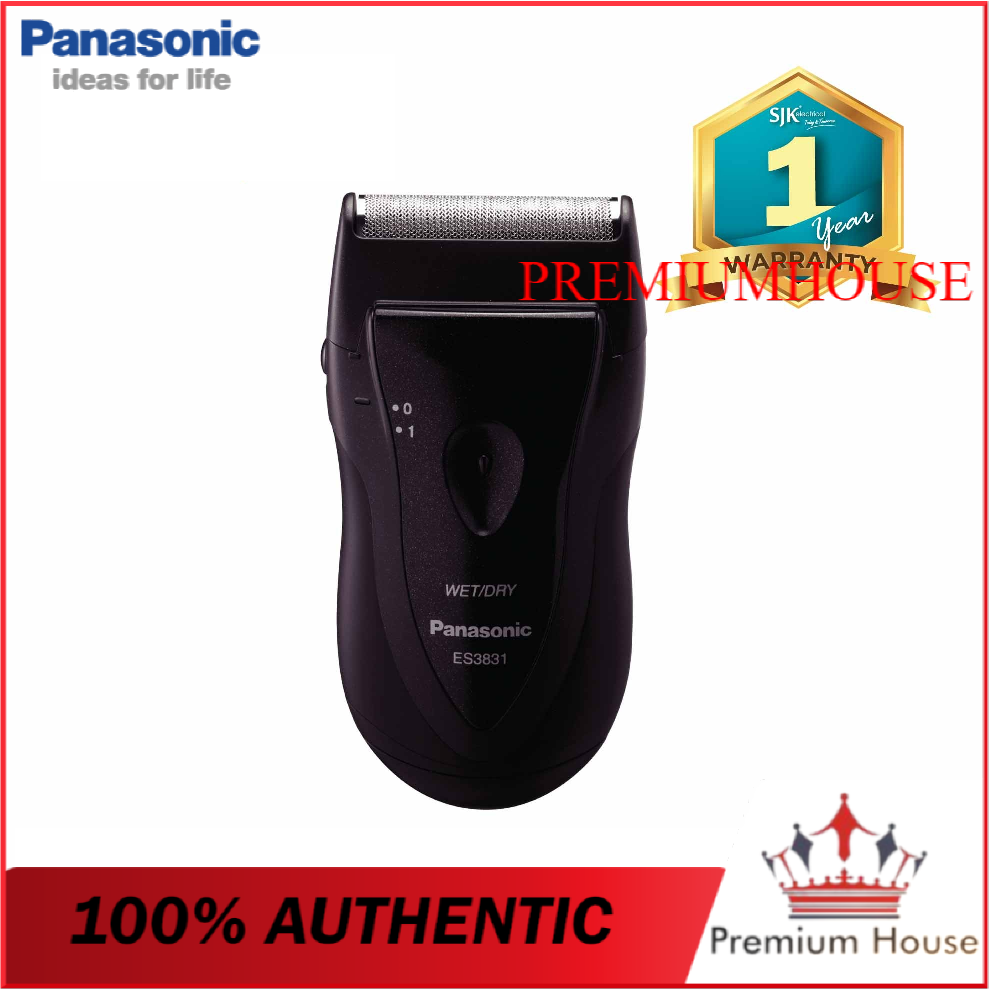 Panasonic Shaver ES3831 (AA Battery) Wet & Dry Electric Shaver