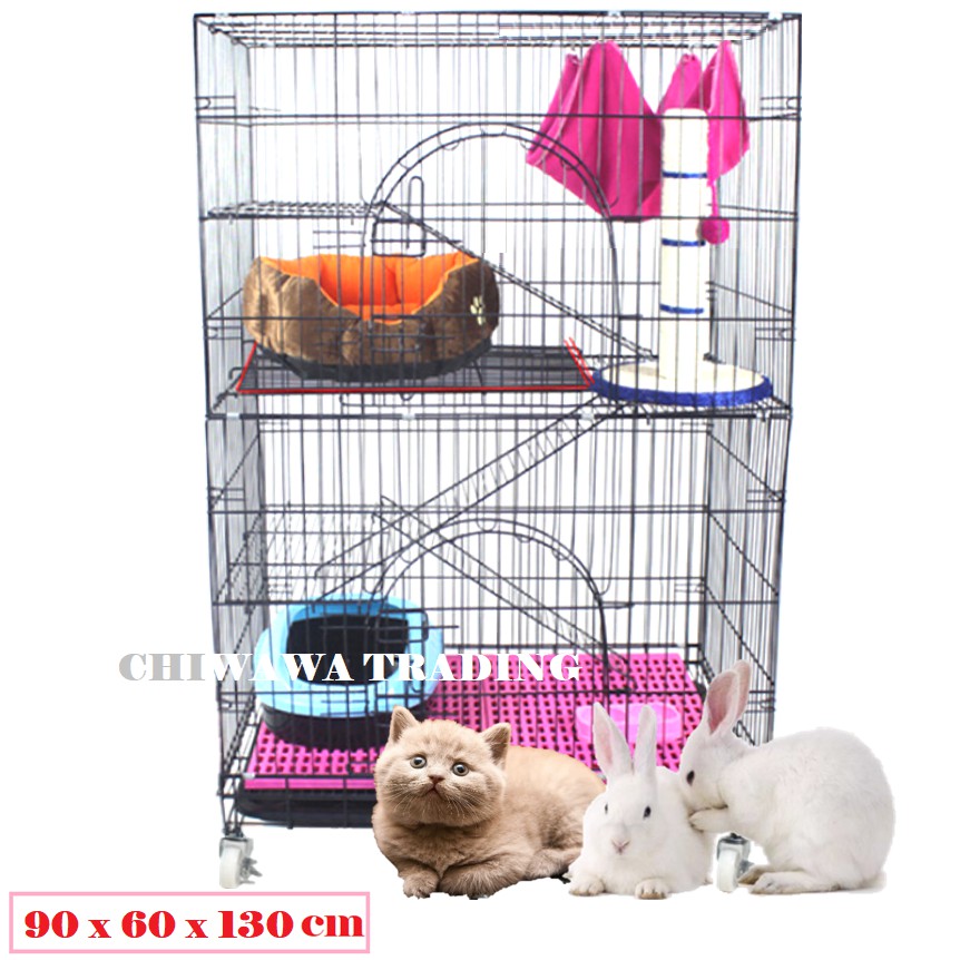 CG3【90 x 60 x 130cm】Pet Dog Cat Rabbit Cage Crate House Home / Rumah Haiwan Anjing Kucing Sangkar