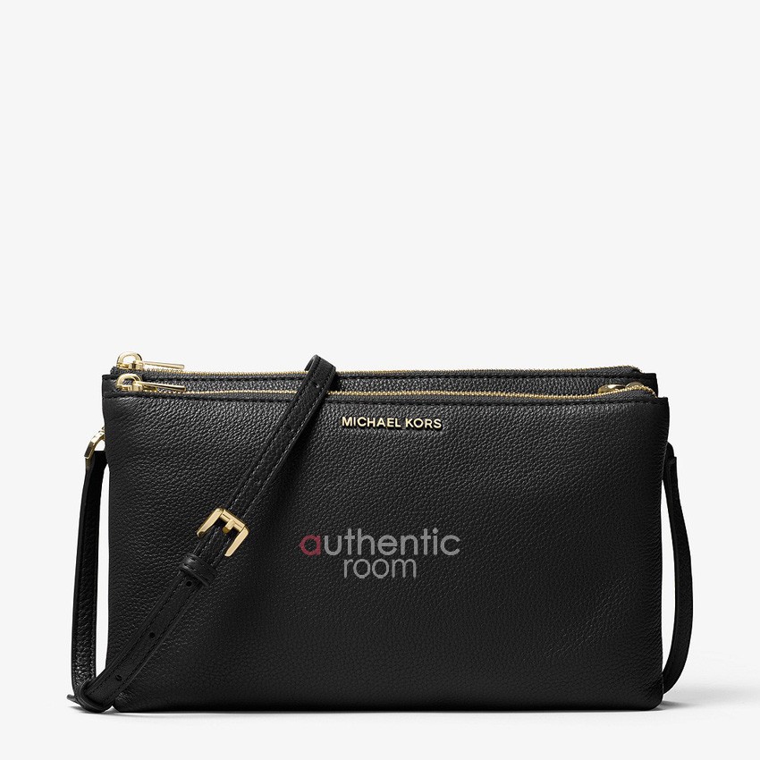 Original Michael Kors Adele Double Zip Crossbody Bag Black Shopee