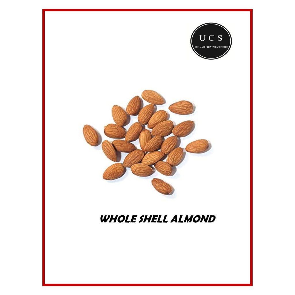 Whole Shell Almond USA California Premium (100GM 500GM 1KG ) Shopee