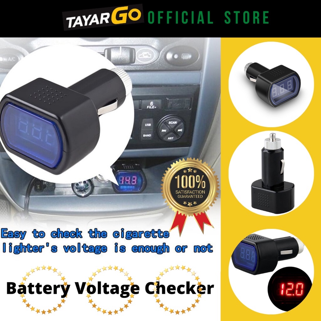 Tayargo Led Car Battery Meter Volt Meter Car Voltage Meter Voltmeter 