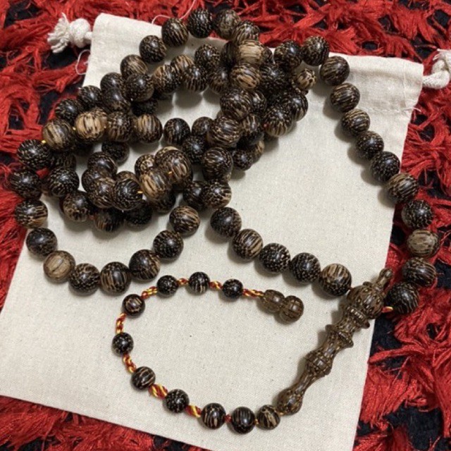 RARE TASBIH Teras Nibung tunggal batik buatan tangan size besar 10.5mm-11mm /99 beads lambang keberanian pemiliknya