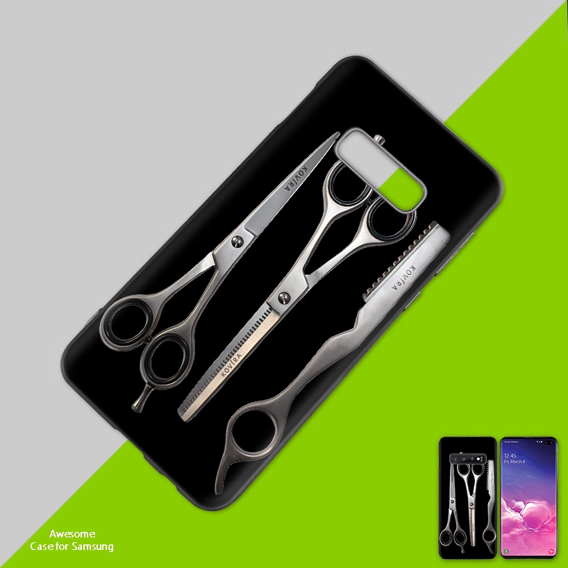 Hair Stylist Scissors Brush Switch Dark Black Soft Case For