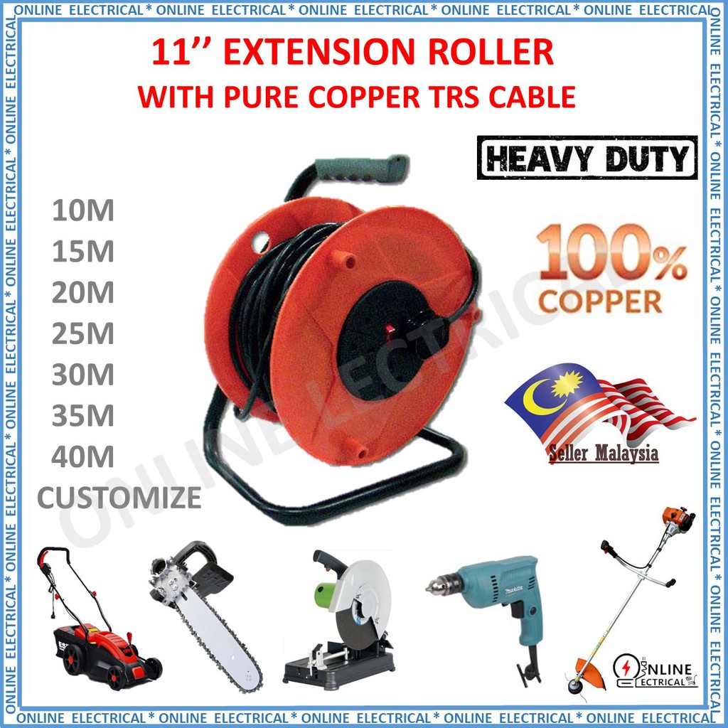 [HEAVY DUTY] EXTENSION ROLLER c/w PURE COPPER WATERPROOF CABLE Shopee