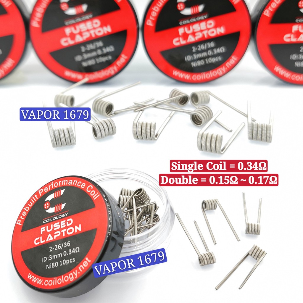 Latest 100 Original Fused Clapton Coil Ni80 Prebuilt 10pcs By Coilology Shopee Malaysia