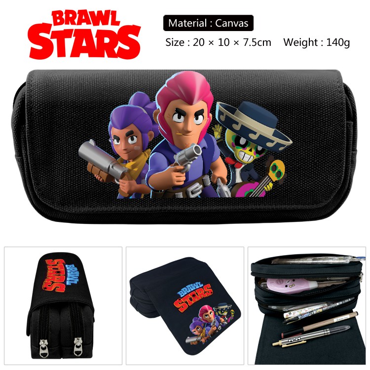 Brawl Stars Shelly Colt Nita 3d Student Canvas Stationery Pencil Case Cosmetic Bag Gifts Shopee Malaysia - game roblox pencil star pattern bags pen case kid school stationery multifunction black blue makeup bag kids pencil cases transparent pencil case from