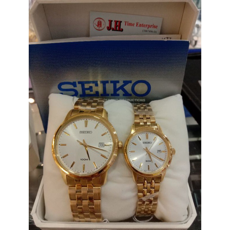 JH TIME] Guarantee New Seiko Couple Watches, Jam Tangan (price per pcs)  Gold 50M 100M SUR264P1 SUR660P1 | Shopee Malaysia