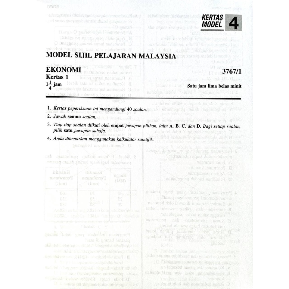 Kertas Model Spm Ekonomi Shopee Malaysia