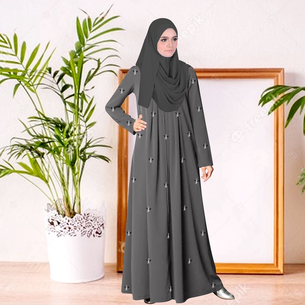 Top Pleated Jubah Muslimah Umrah Murah Wanita Plain Ironless Glaze ...