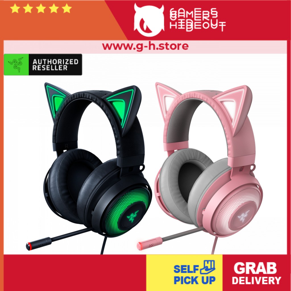 Razer Kraken Kitty Rgb Usb Gaming Headset Thx 7 1 Spatial Surround Sound Retractable Active Noise Cancelling Mic Shopee Malaysia