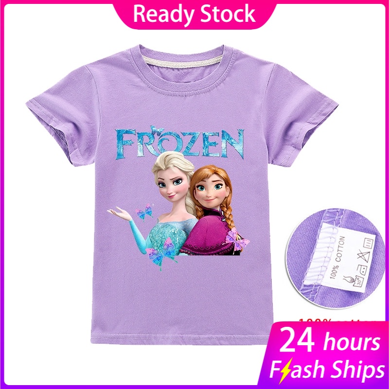 Buy Frozen Summer Kids T Shirts Girls T Shirt Children Tops Baby Short Sleeve Print Cartoon Girl Clothing Seetracker Malaysia