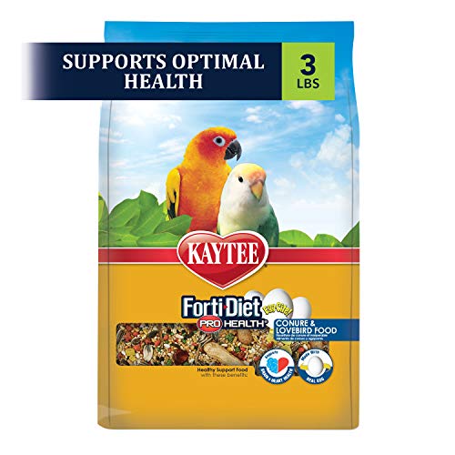 Kaytee Forti-Diet Pro Health Egg-Cite! Conure & Lovebird Food, 3-lb Bag - Original