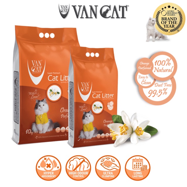 VAN CAT Cat Litter 10KG / 11.8L Orange (Pasir Kucing) Shopee Malaysia