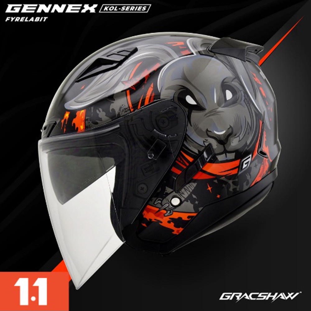 Gracshaw Gennex G535 Double Visor Helmet FYRE LABIT/BLACK
