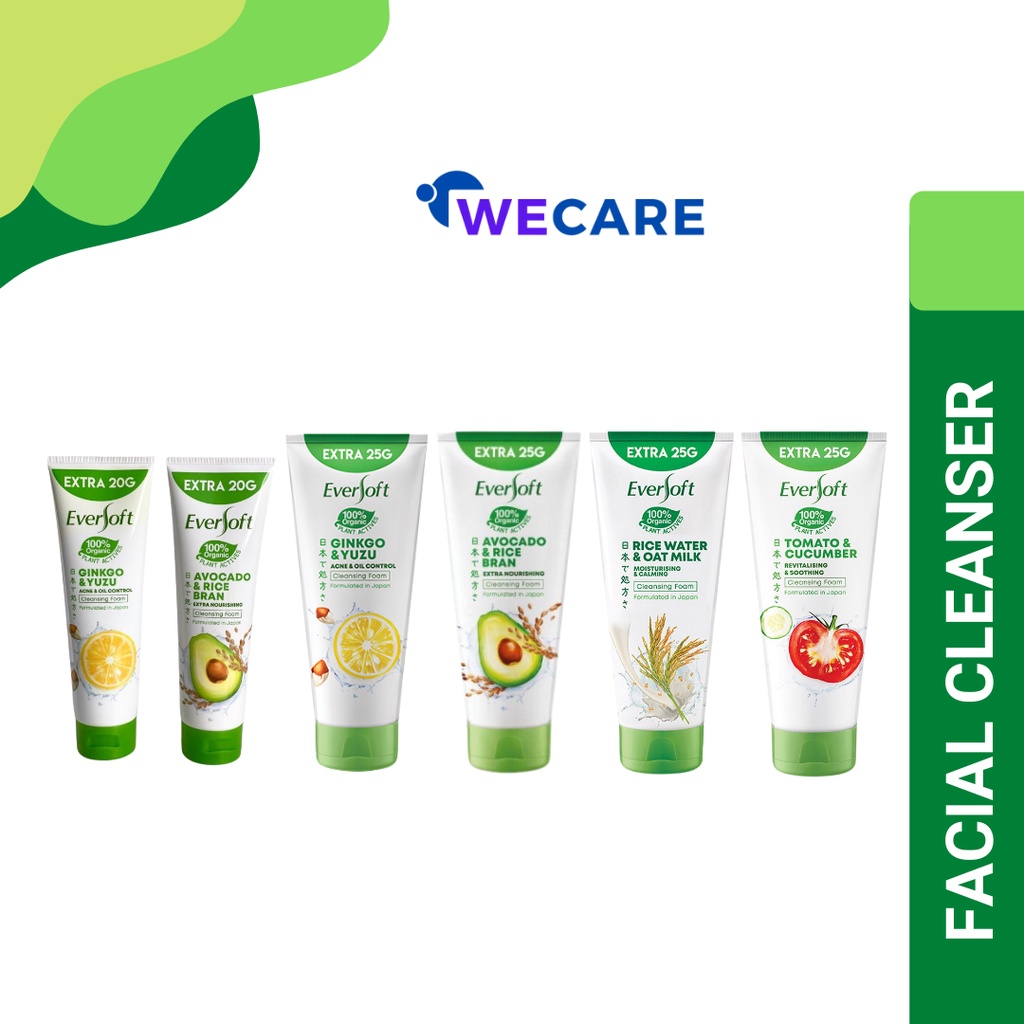 Eversoft Facial Cleanser (120g / 195g) (Avocado / Ginkgo / Oat Milk