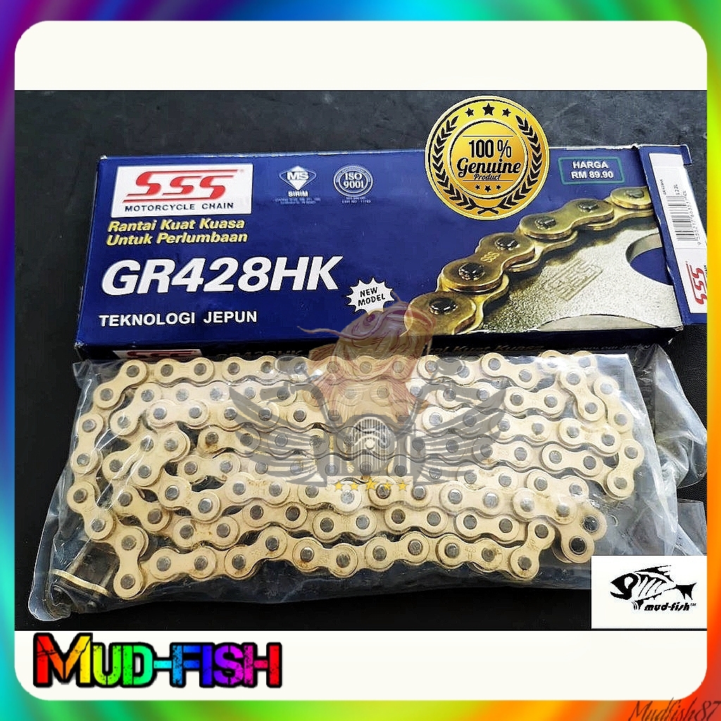 RANTAI SSS GR428 HK HEAVY DUTY GOLD CHAIN 428 122L 132L | Shopee Malaysia