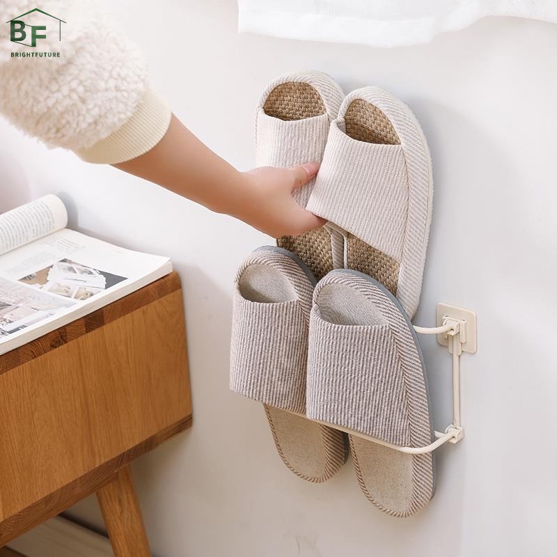 Wall Mounted Shoes Rack Organizer Shoe Holder Shelf No Drilling for