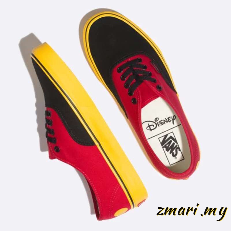 red and black mickey mouse vans