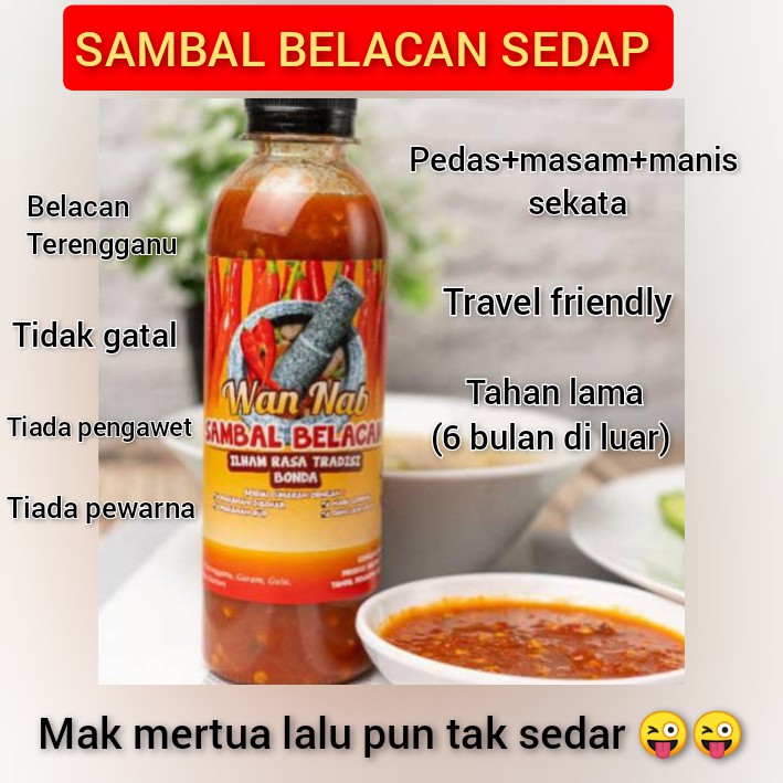 Buy Hot Sambal Belacan Sedap Pedas Manis Masam Sambal Belacan Wan Nab Belacan Terengganu Belacan Belacan Tak Gatal Seetracker Malaysia