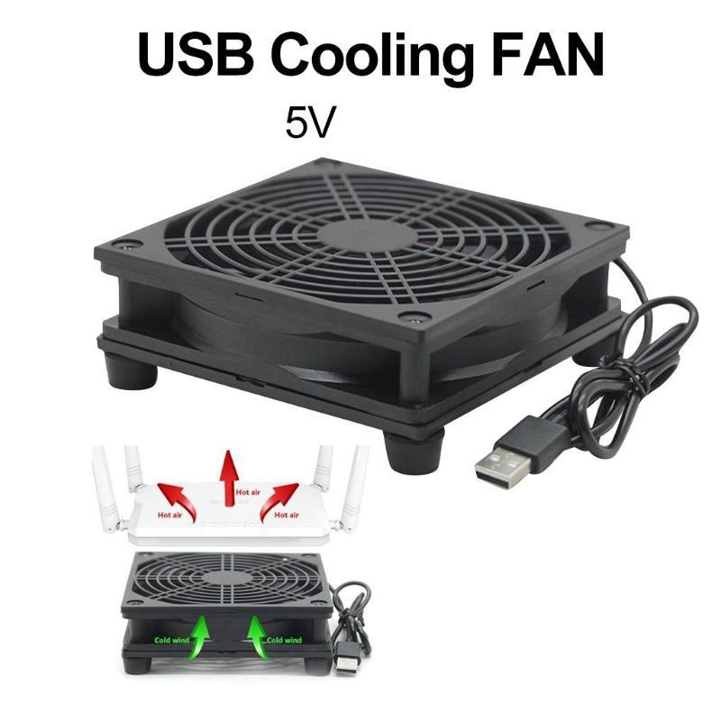 USB Cooling fan/kipas 12cm 5V for tvbox/modem/router penyejuk router