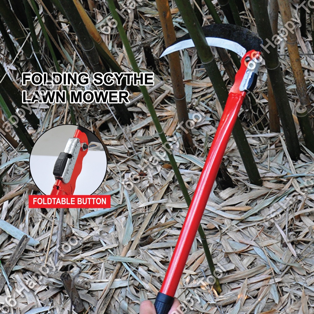 42cm Foldable Scythe Lawn Mower Agricultural Sickle Household Folding