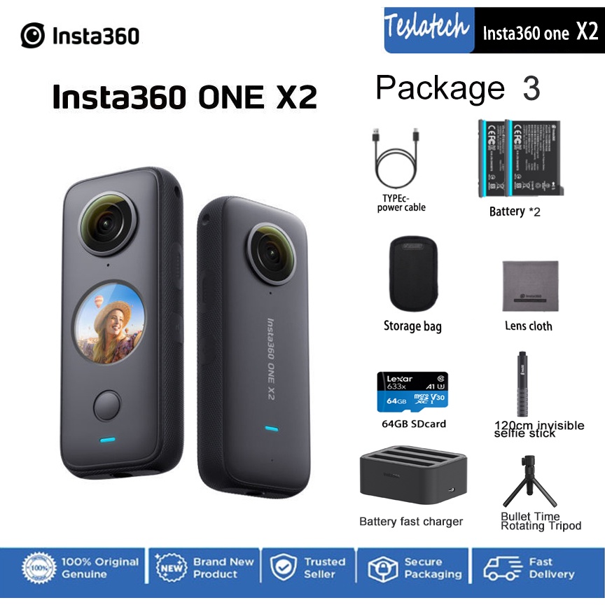 [READY STOCK]Insta360 ONE X2 5.7K Waterproof Ultra Wide Angle 360 ...